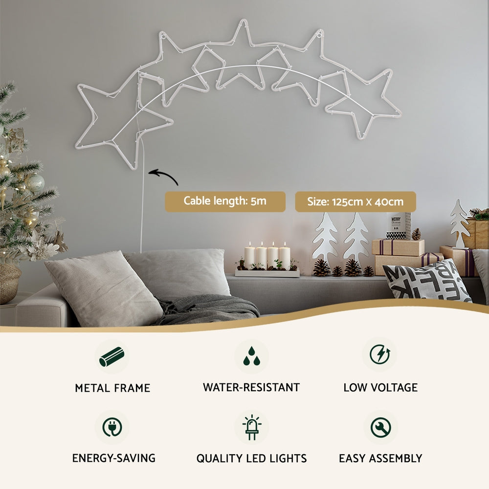 Outdoor Decorations & Lights: 1.25M Christmas Lights Motif 560 LED Rope Light Outdoor Decoration Jingle Jollys