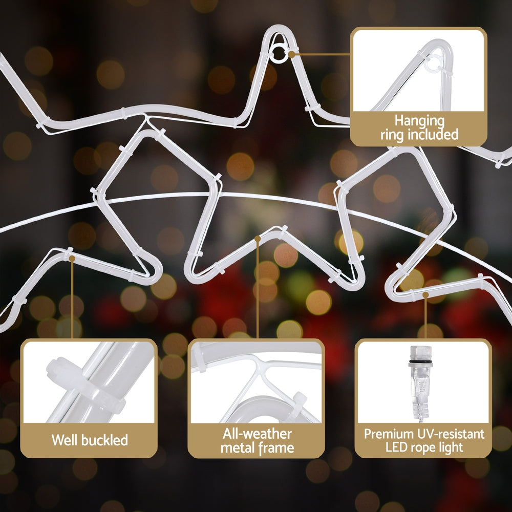 Outdoor Decorations & Lights: 1.25M Christmas Lights Motif 560 LED Rope Light Outdoor Decoration Jingle Jollys