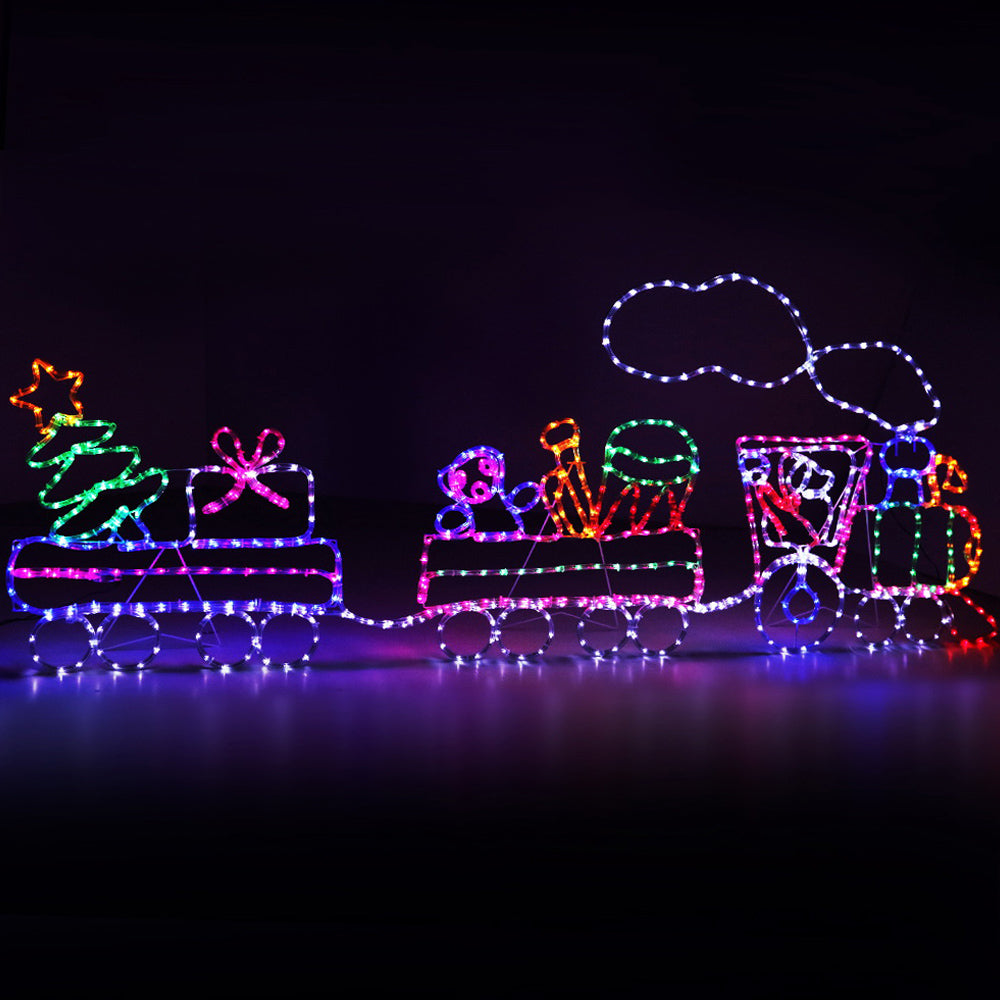 Outdoor Decorations & Lights: 2.1M Christmas Lights 631 LED Train Motif Light Decorations Jingle Jollys