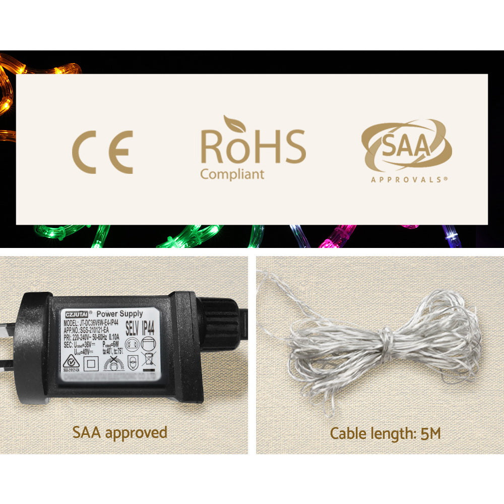 Outdoor Decorations & Lights: 2.1M Christmas Lights 631 LED Train Motif Light Decorations Jingle Jollys