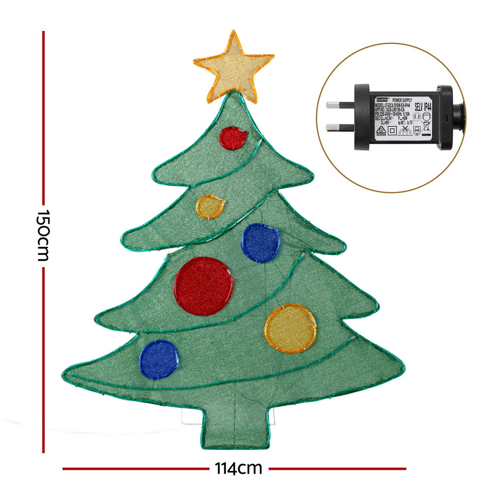 Outdoor Decorations & Lights: Jingle Jollys Christmas Lights 150cm Motif 220 LED Rope Light Outdoor Decoration