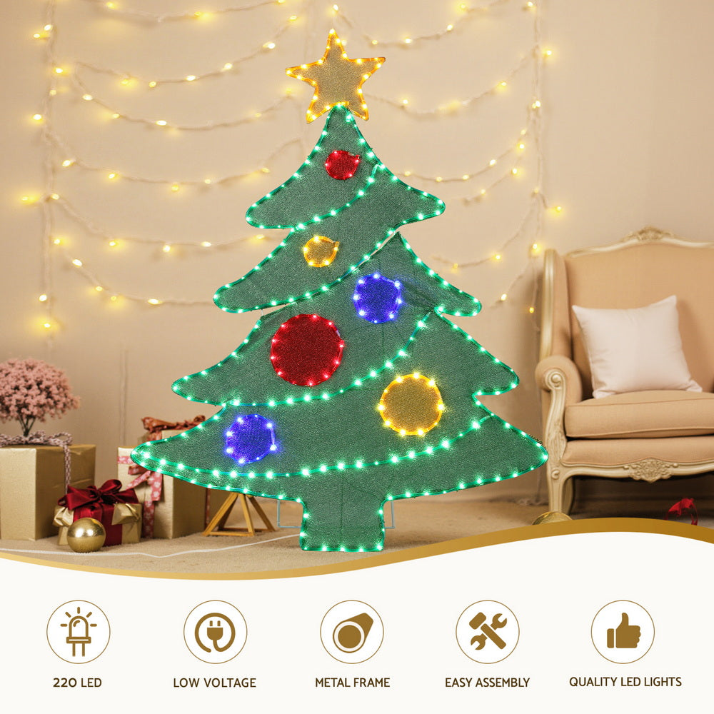 Outdoor Decorations & Lights: Jingle Jollys Christmas Lights 150cm Motif 220 LED Rope Light Outdoor Decoration