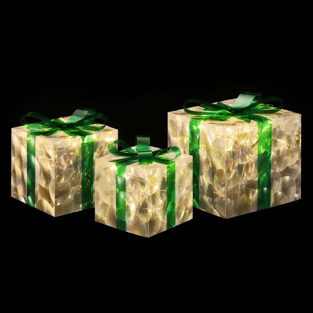 Outdoor Decorations & Lights: 3 PCS Christmas Lights 70 LED Fairy Light Gift Box Jingle Jollys