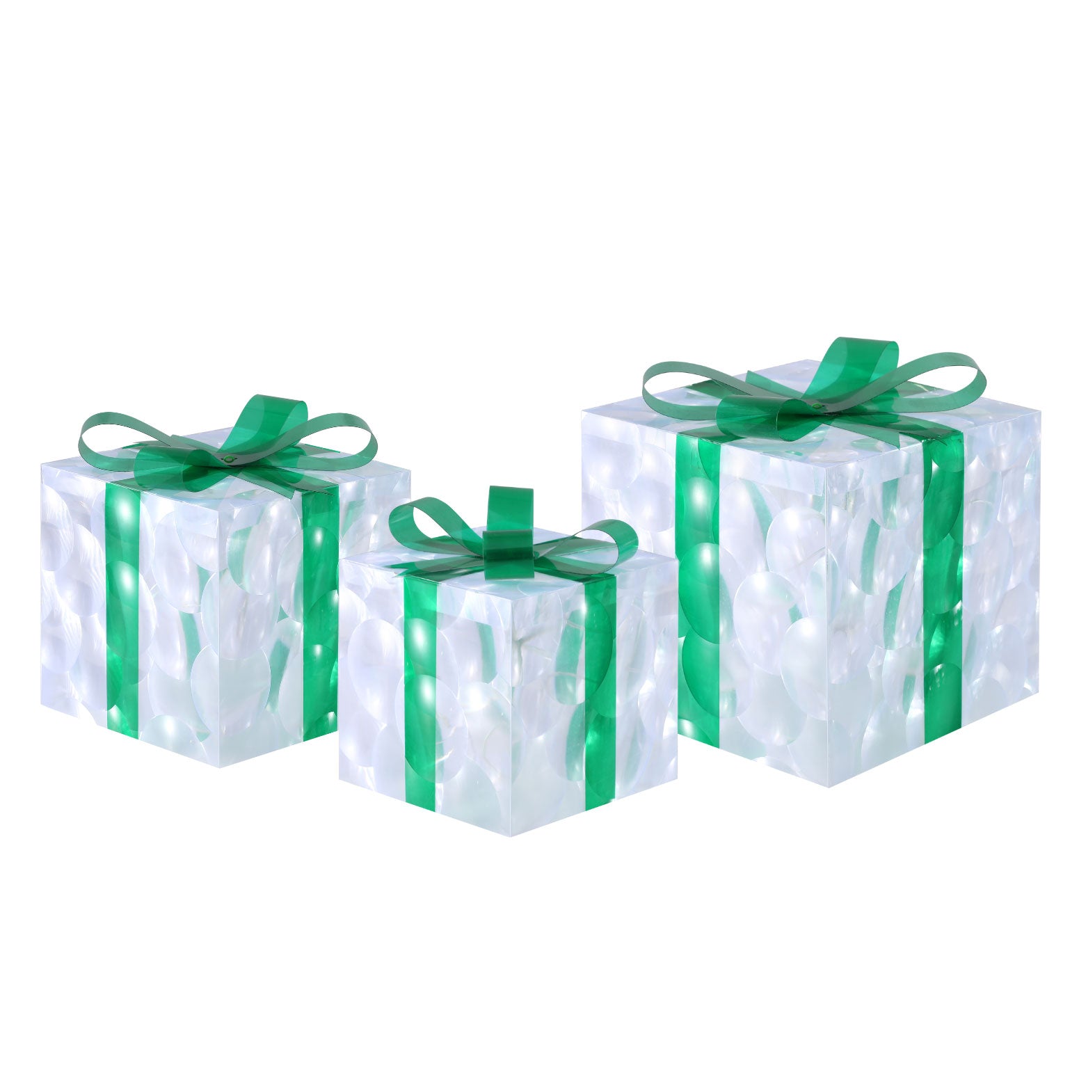 Outdoor Decorations & Lights: 3 PCS Christmas Lights 70 LED Fairy Light Gift Box Jingle Jollys