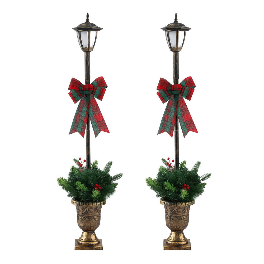 Outdoor Decorations & Lights: Jingle Jollys Christmas Lights 125cm Lamp Post 50 LED Fairy Light Decorations