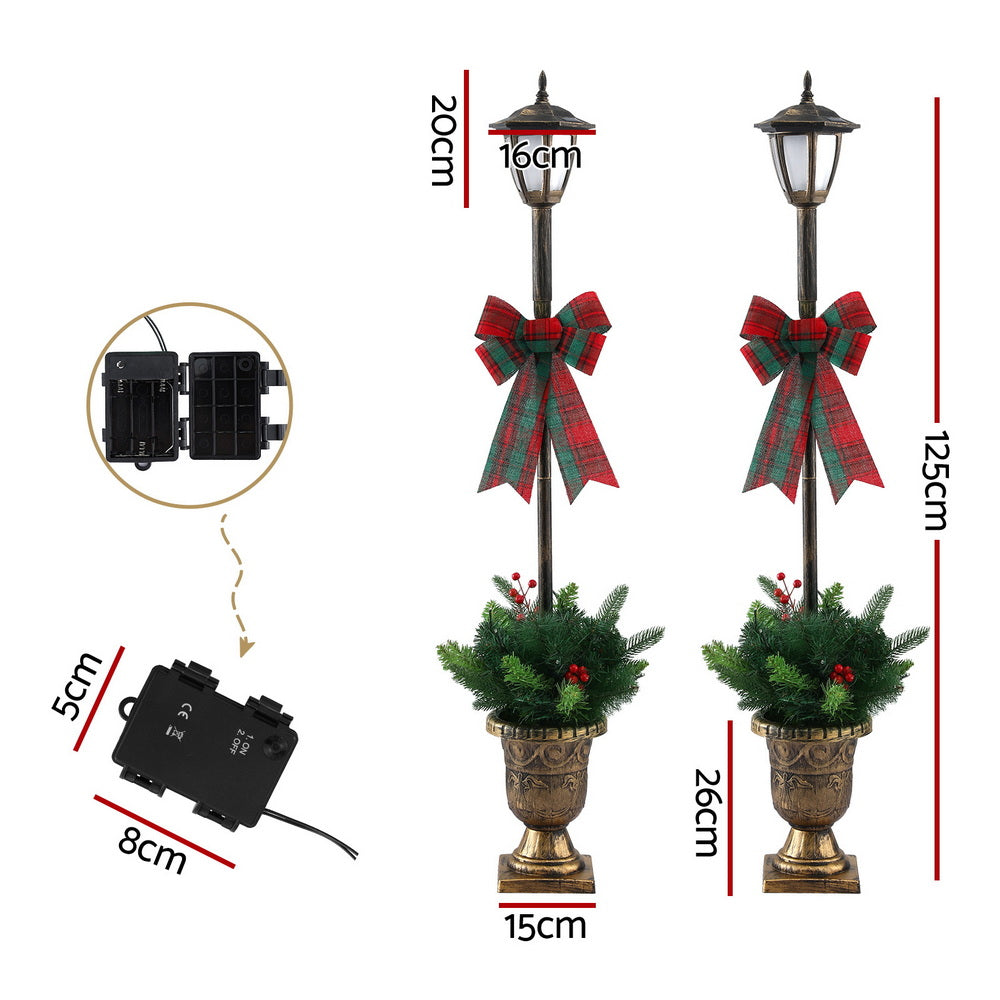 Outdoor Decorations & Lights: Jingle Jollys Christmas Lights 125cm Lamp Post 50 LED Fairy Light Decorations