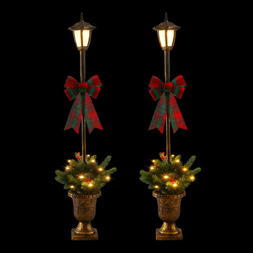 Outdoor Decorations & Lights: Jingle Jollys Christmas Lights 125cm Lamp Post 50 LED Fairy Light Decorations