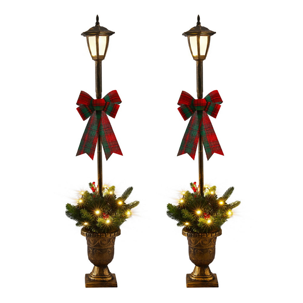 Outdoor Decorations & Lights: Jingle Jollys Christmas Lights 125cm Lamp Post 50 LED Fairy Light Decorations