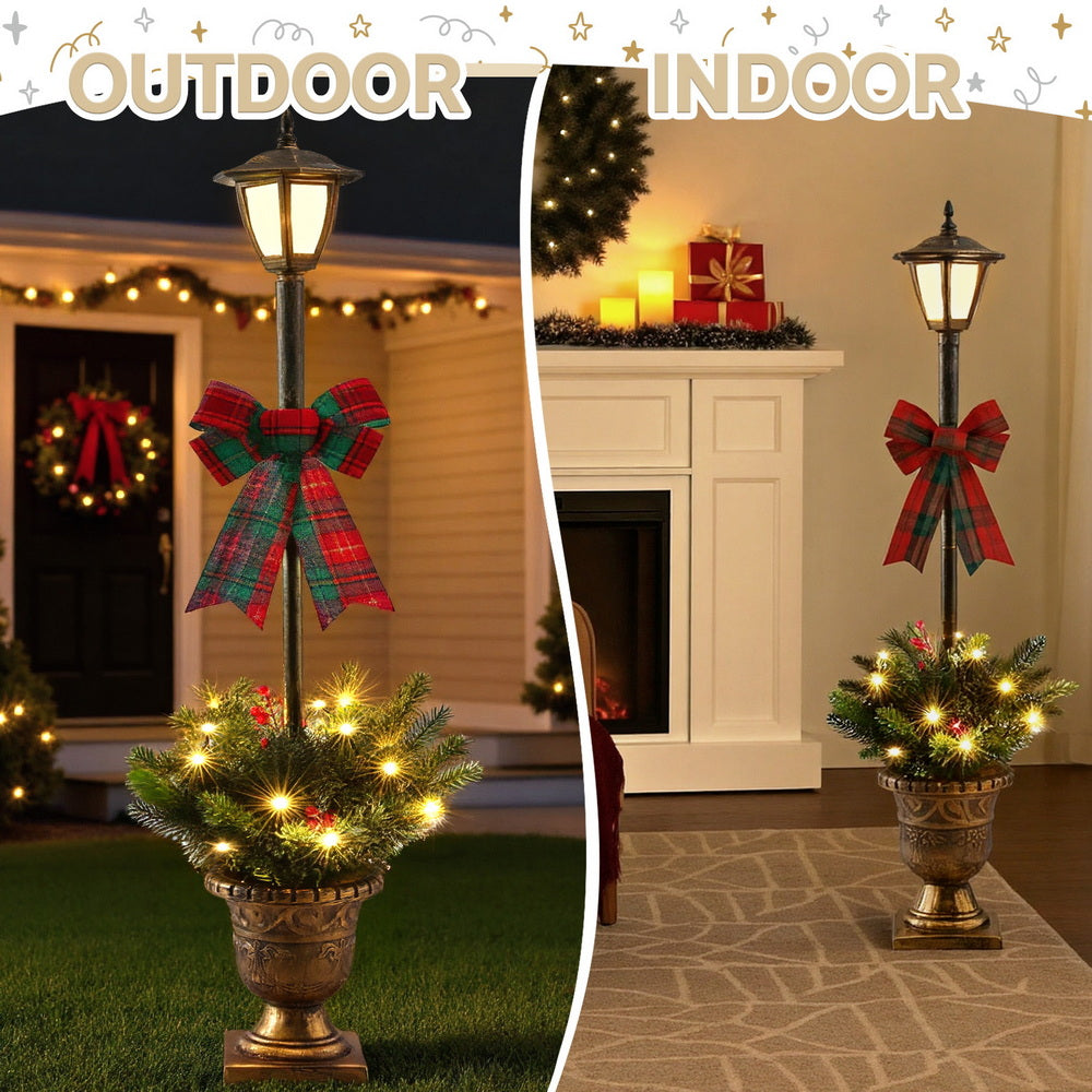 Outdoor Decorations & Lights: Jingle Jollys Christmas Lights 125cm Lamp Post 50 LED Fairy Light Decorations