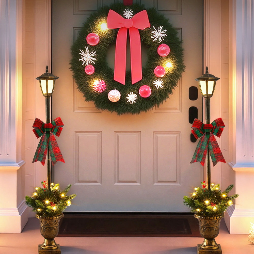 Outdoor Decorations & Lights: Jingle Jollys Christmas Lights 125cm Lamp Post 50 LED Fairy Light Decorations