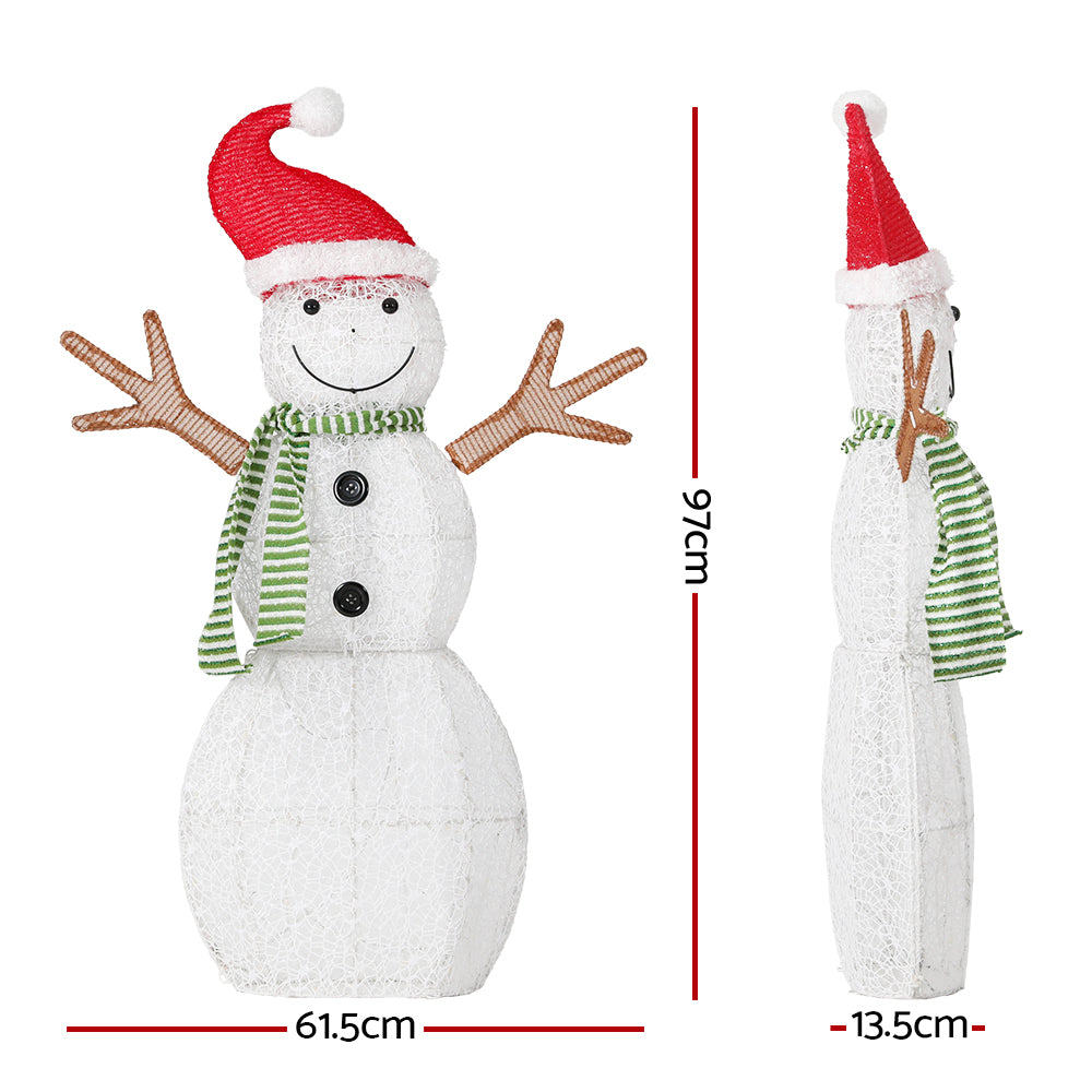 Outdoor Decorations & Lights: 0.97M Christmas Lights Snowman 80 LED Decorations Jingle Jollys