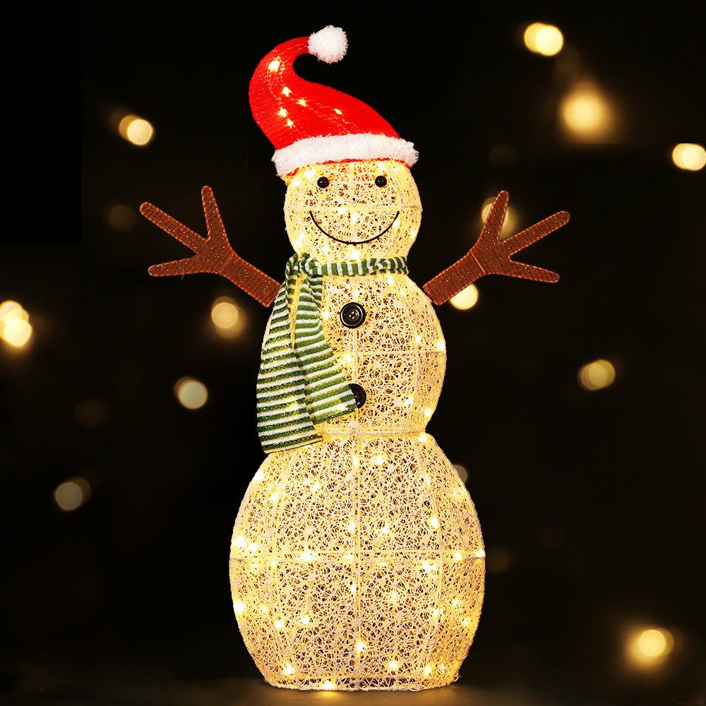 Outdoor Decorations & Lights: 0.97M Christmas Lights Snowman 80 LED Decorations Jingle Jollys