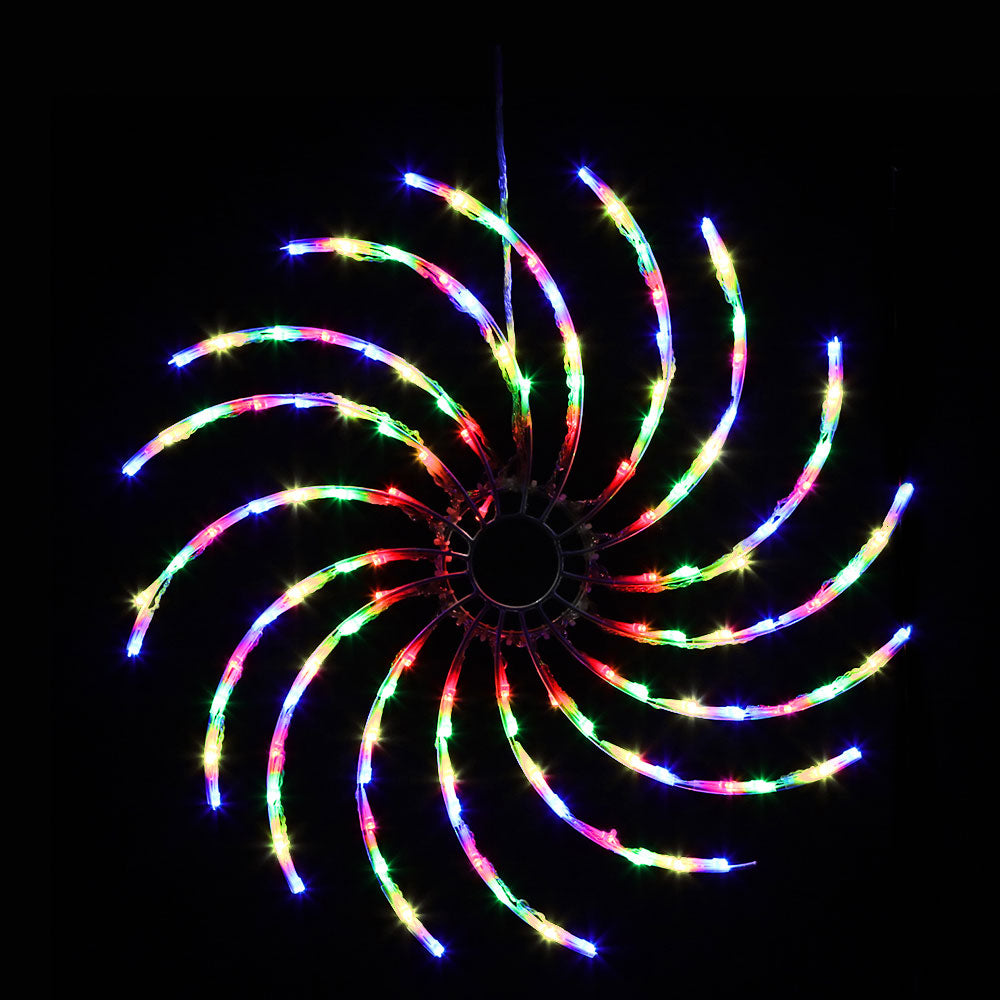 Outdoor Decorations & Lights: 0.5M Christmas Lights 128 LED Spin Motif Light Decorations Jingle Jollys
