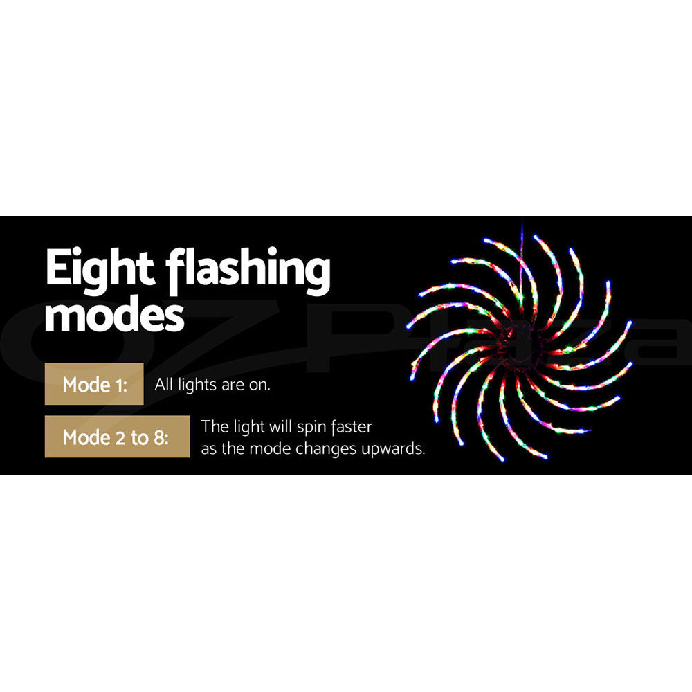 Outdoor Decorations & Lights: 0.5M Christmas Lights 128 LED Spin Motif Light Decorations Jingle Jollys