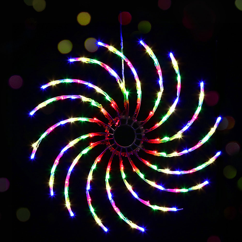 Outdoor Decorations & Lights: 0.5M Christmas Lights 128 LED Spin Motif Light Decorations Jingle Jollys