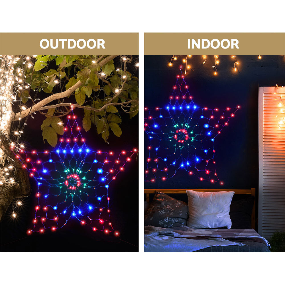 Outdoor Decorations & Lights: 1.3M Christmas Lights 130 LED Snow Motif Light Decorations Jingle Jollys