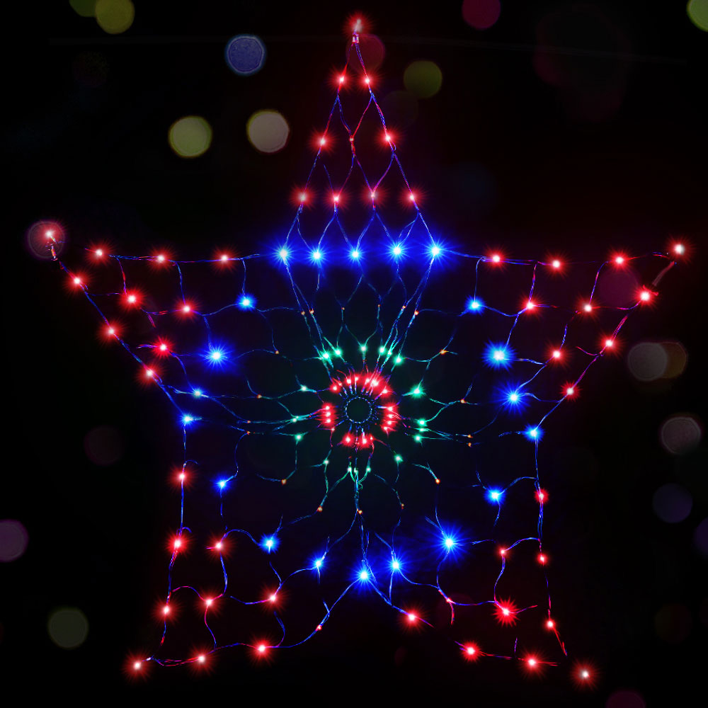 Outdoor Decorations & Lights: 1.3M Christmas Lights 130 LED Snow Motif Light Decorations Jingle Jollys
