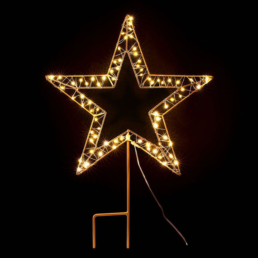 Outdoor Decorations & Lights: 100 LED Christmas Lights Fairy Light Ground Star Garden Decoration Jingle Jollys