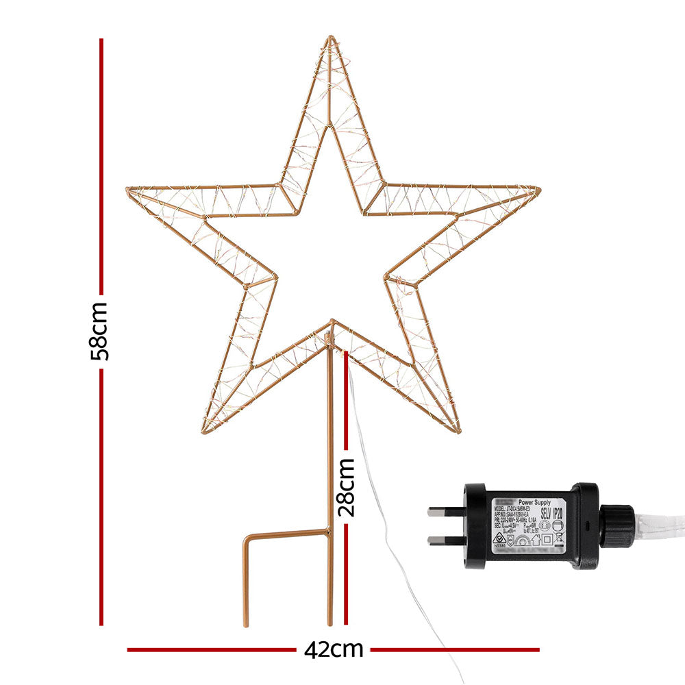 Outdoor Decorations & Lights: 100 LED Christmas Lights Fairy Light Ground Star Garden Decoration Jingle Jollys
