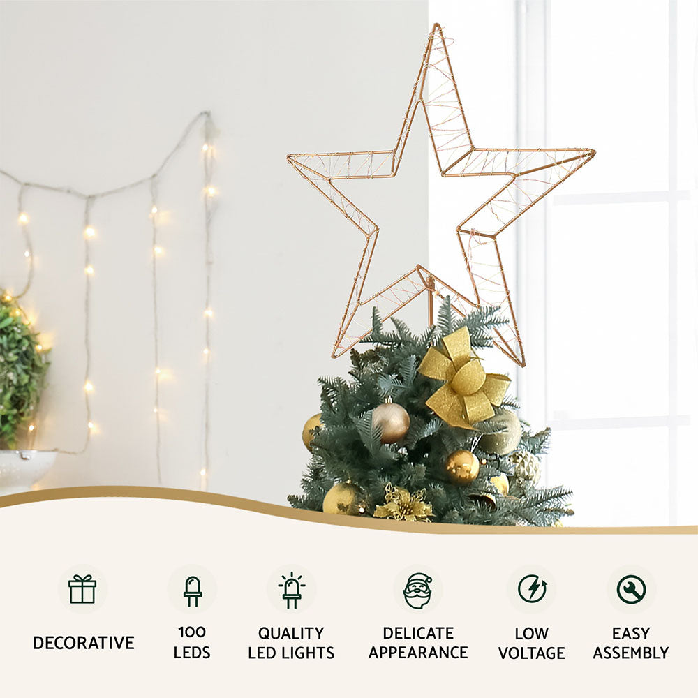 Outdoor Decorations & Lights: 100 LED Christmas Lights Fairy Light Ground Star Garden Decoration Jingle Jollys