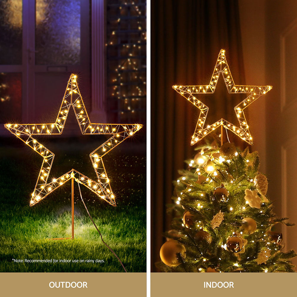 Outdoor Decorations & Lights: 100 LED Christmas Lights Fairy Light Ground Star Garden Decoration Jingle Jollys