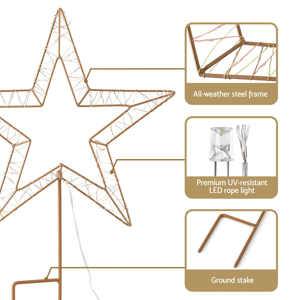 Outdoor Decorations & Lights: 100 LED Christmas Lights Fairy Light Ground Star Garden Decoration Jingle Jollys