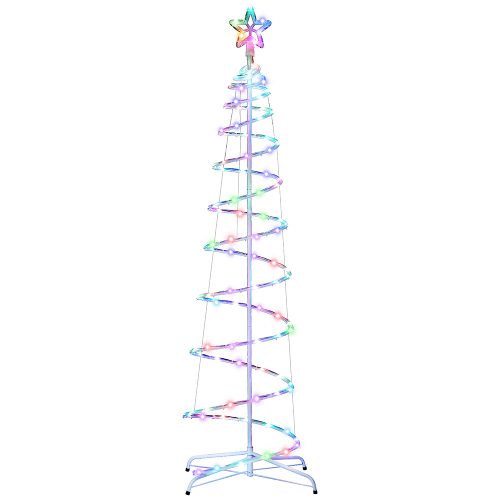 Outdoor Decorations & Lights: Jingle Jollys Christmas Tree 1.8m 100 RGB LED Rope Lights Xmas Trees Decoration