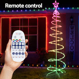 Jingle Jollys Christmas Tree 1.8m 100 RGB LED Rope Lights Xmas Trees Decoration