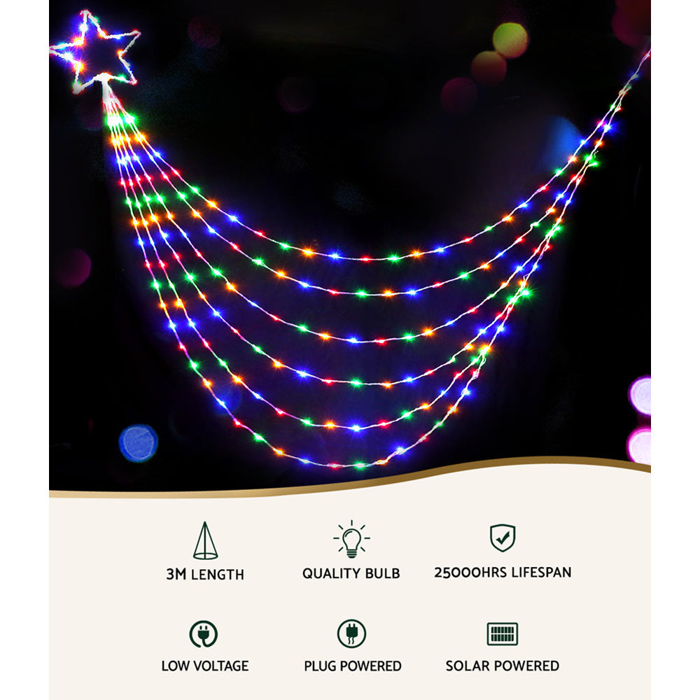 Outdoor Decorations & Lights: Jingle Jollys 3M Solar Christmas Lights String Light 200 LED