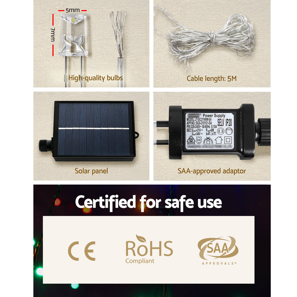 Outdoor Decorations & Lights: 320 LED 5M Christmas Lights Solar String Fairy Light Jingle Jollys