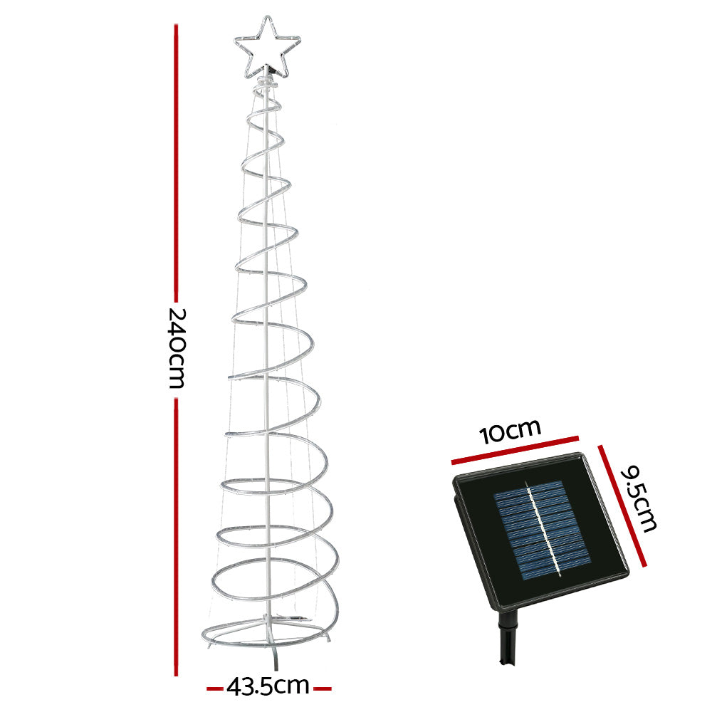 Outdoor Decorations & Lights: 2.4M Christmas Tree LED Solar Motif Lights Jingle Jollys