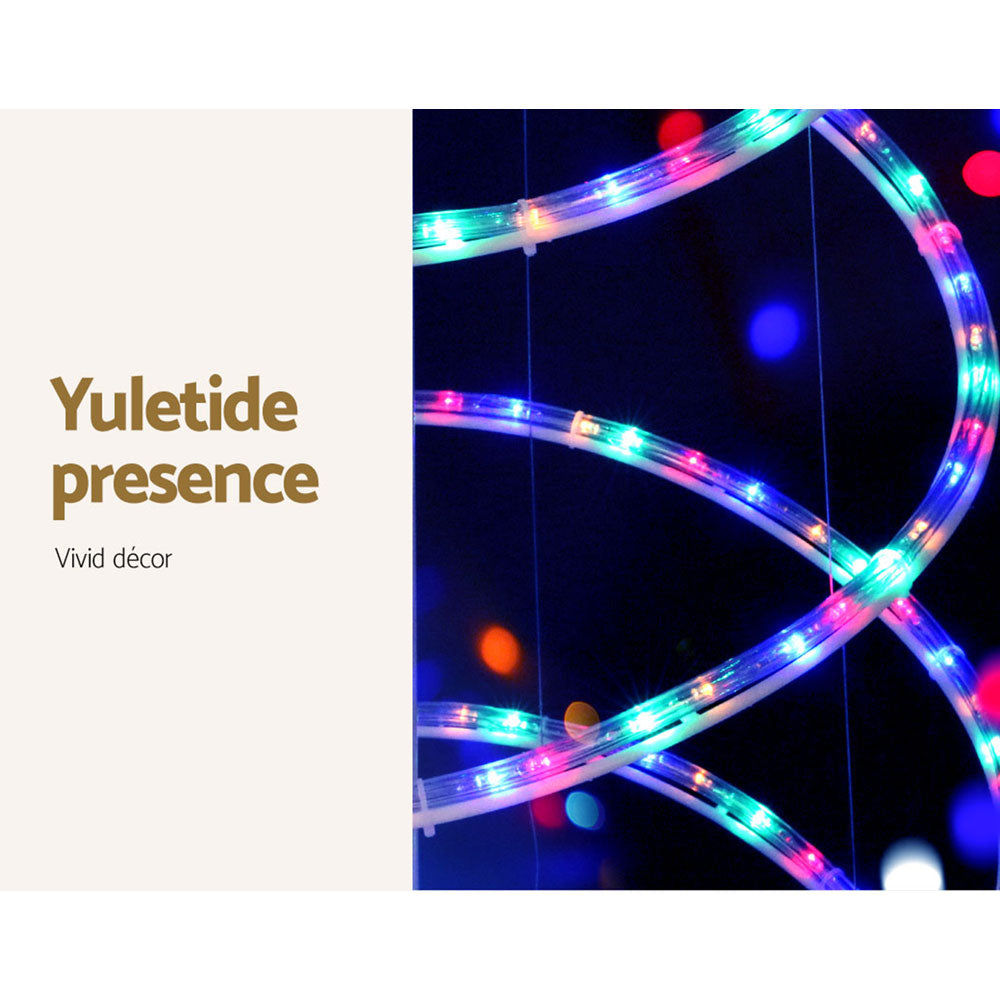 Outdoor Decorations & Lights: 2.4M Christmas Tree LED Solar Motif Lights Jingle Jollys
