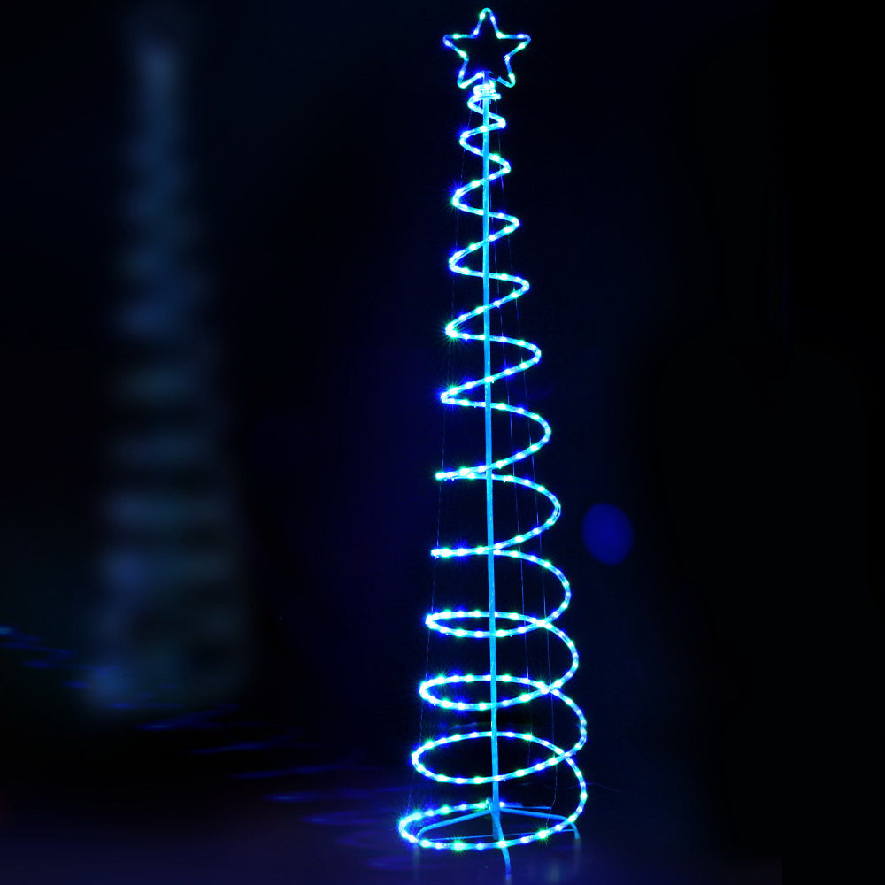 Outdoor Decorations & Lights: 2.4M Christmas Tree LED Solar Motif Lights Jingle Jollys