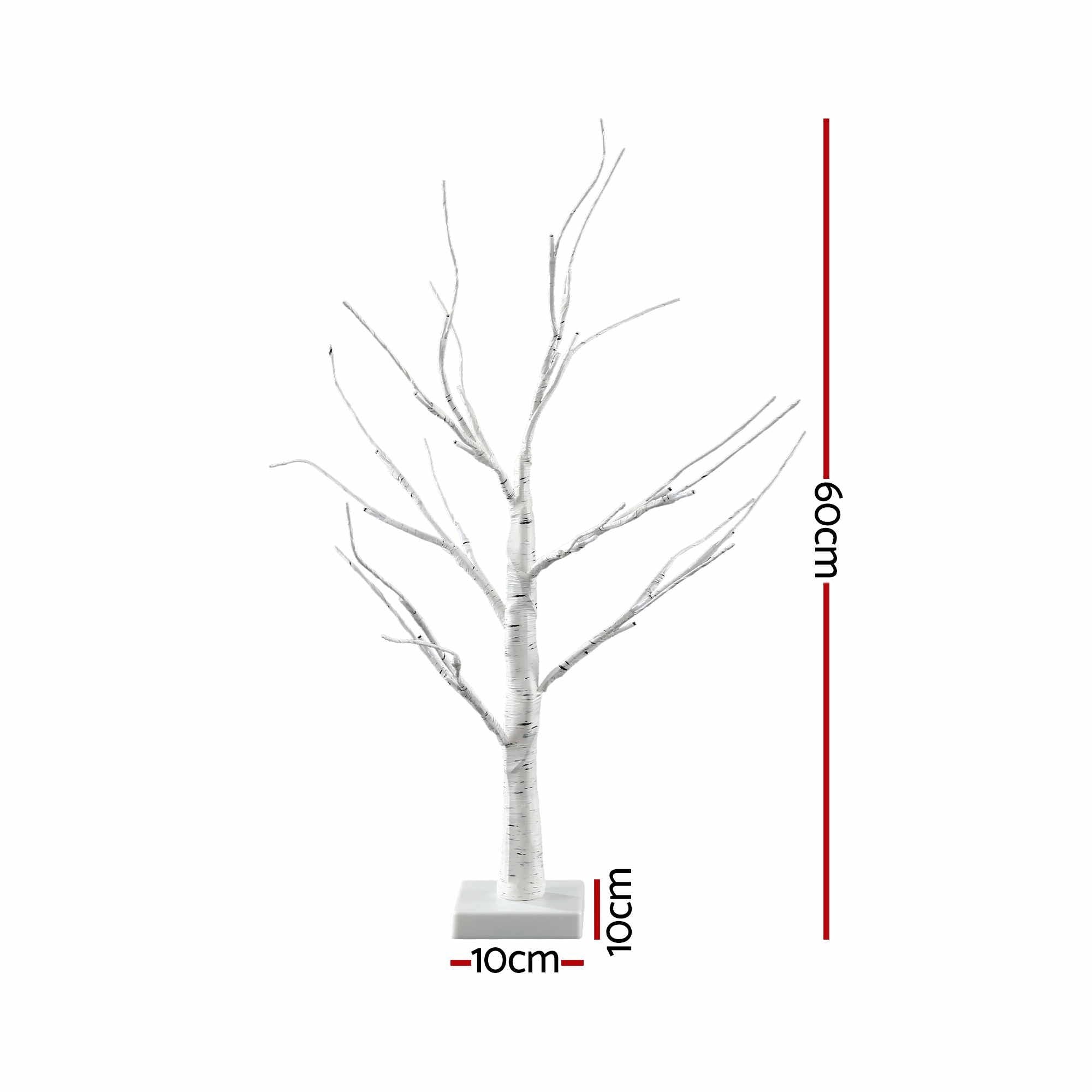Jingle Jollys Lighted Branch Tree Christmas Decorations Warm White Christmas Lights 2 Pack 60cm