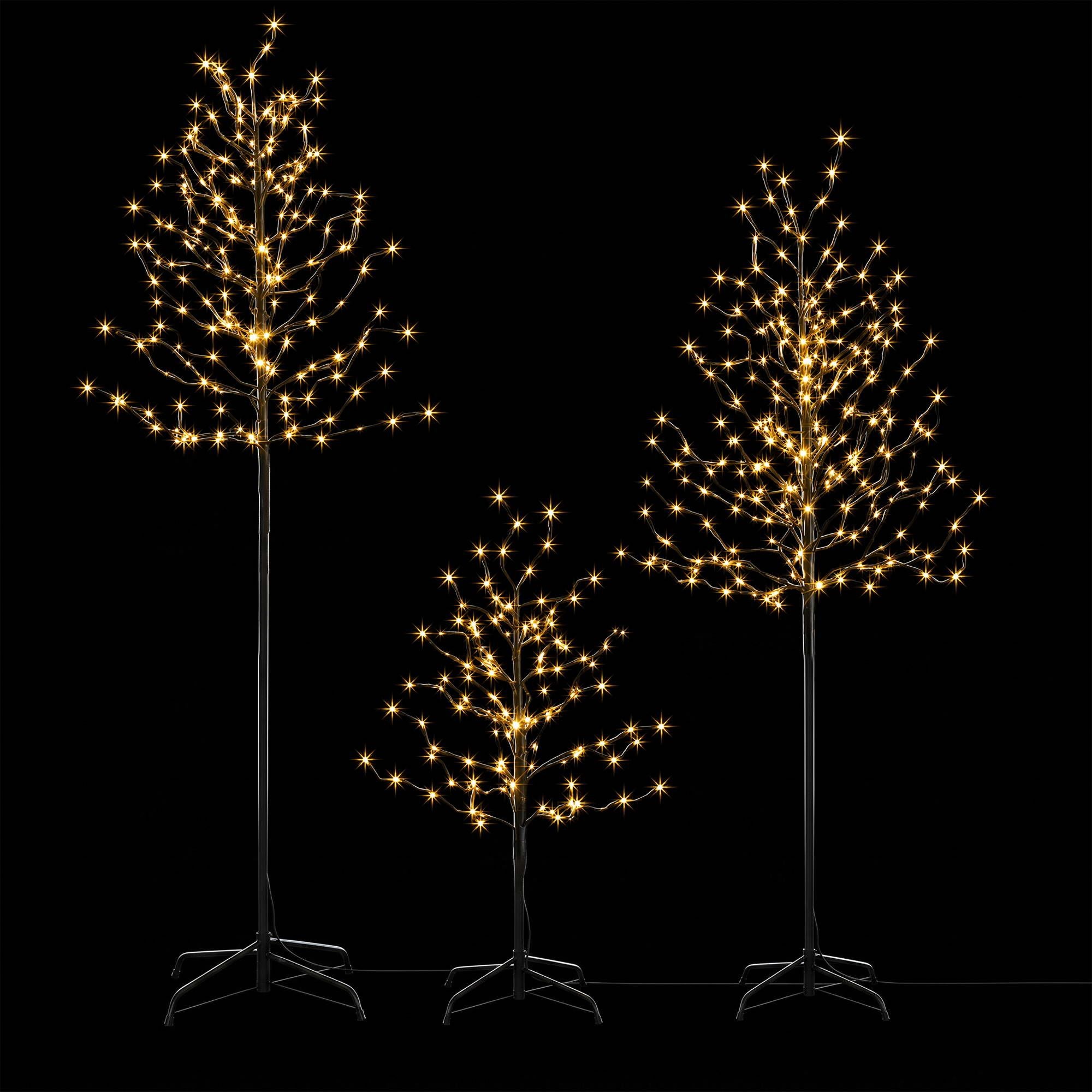 Jingle Jollys 3 Pack LED Christmas Tree Lighted Birch Tree Indoor Outdoor Xmas Decor Warm White