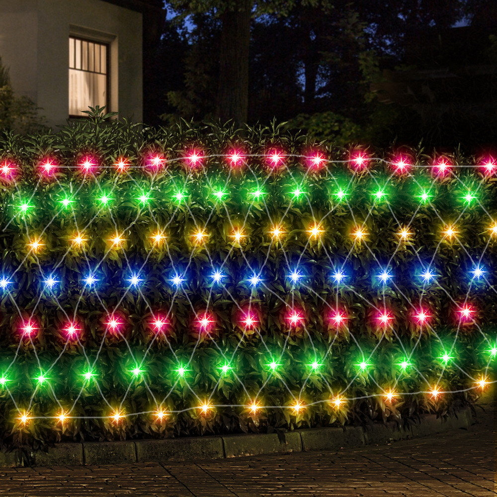 Outdoor Decorations & Lights: Jingle Jollys Christmas Lights 5Mx3M Net String Light 600 LED Colourful Beads