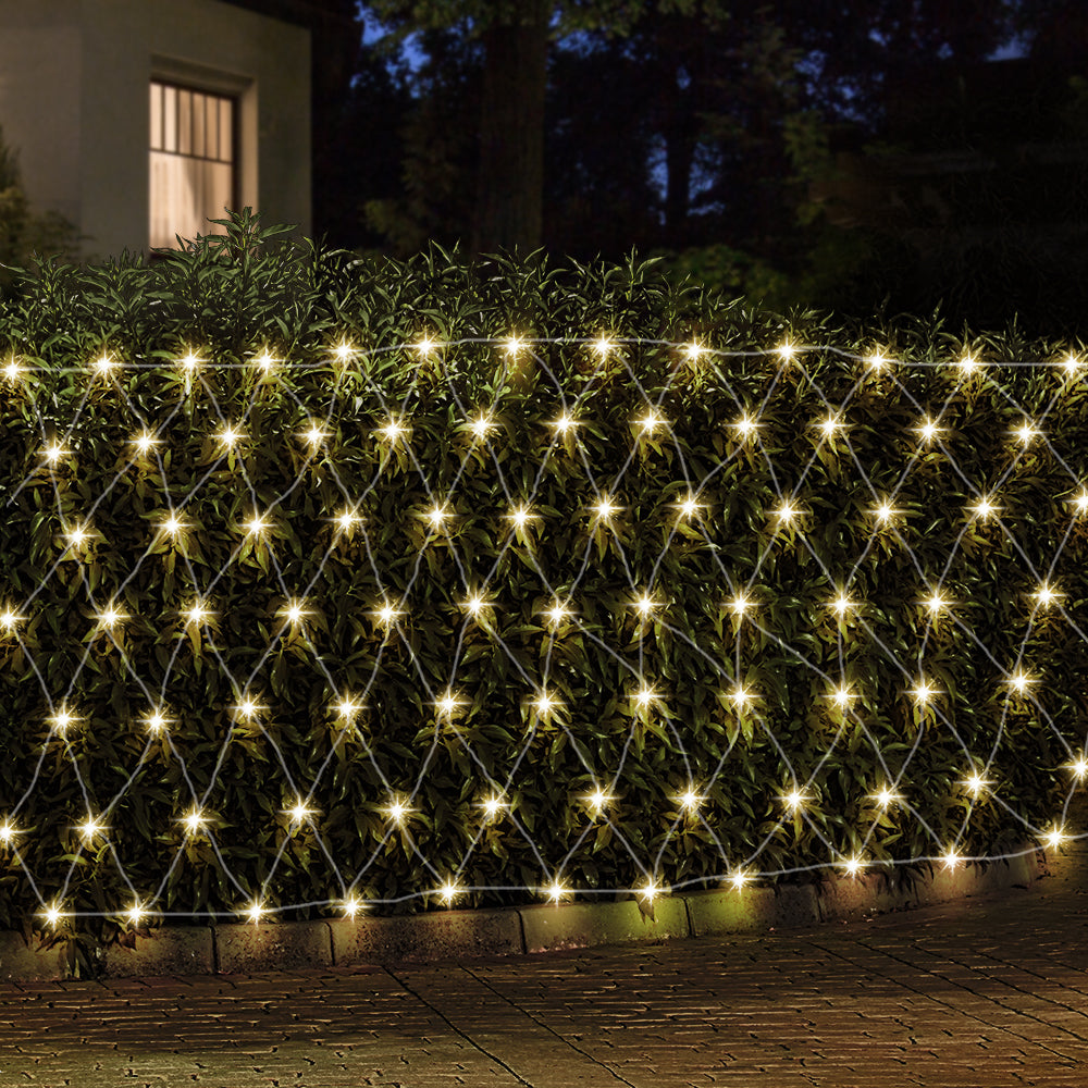 Outdoor Decorations & Lights: 1000 LED Christmas Lights 4mx6m Net String Light Warm White Jingle Jollys