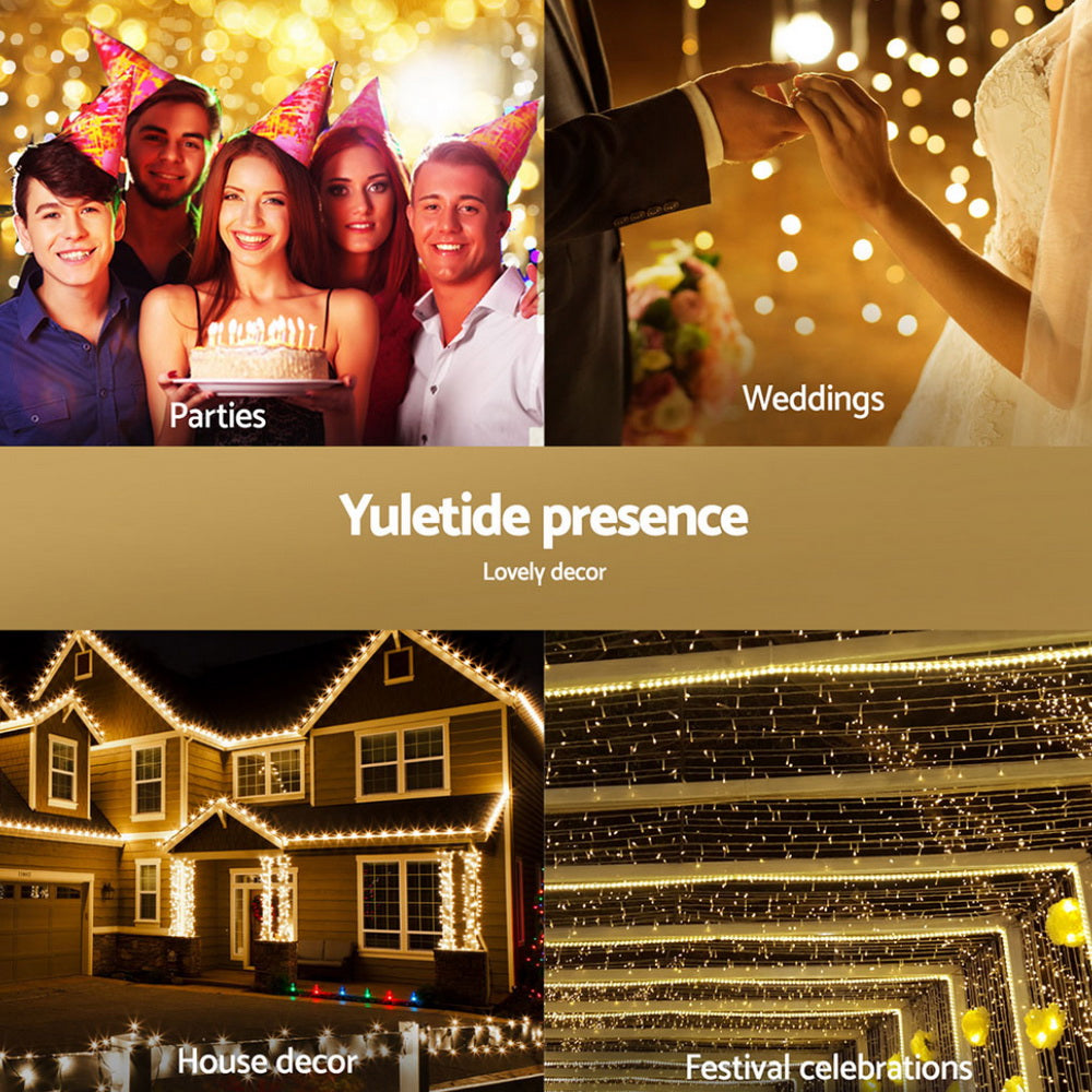 Outdoor Decorations & Lights: 2Mx3M Christmas Lights Net String Light Decorations Warm 504 LED Jingle Jollys