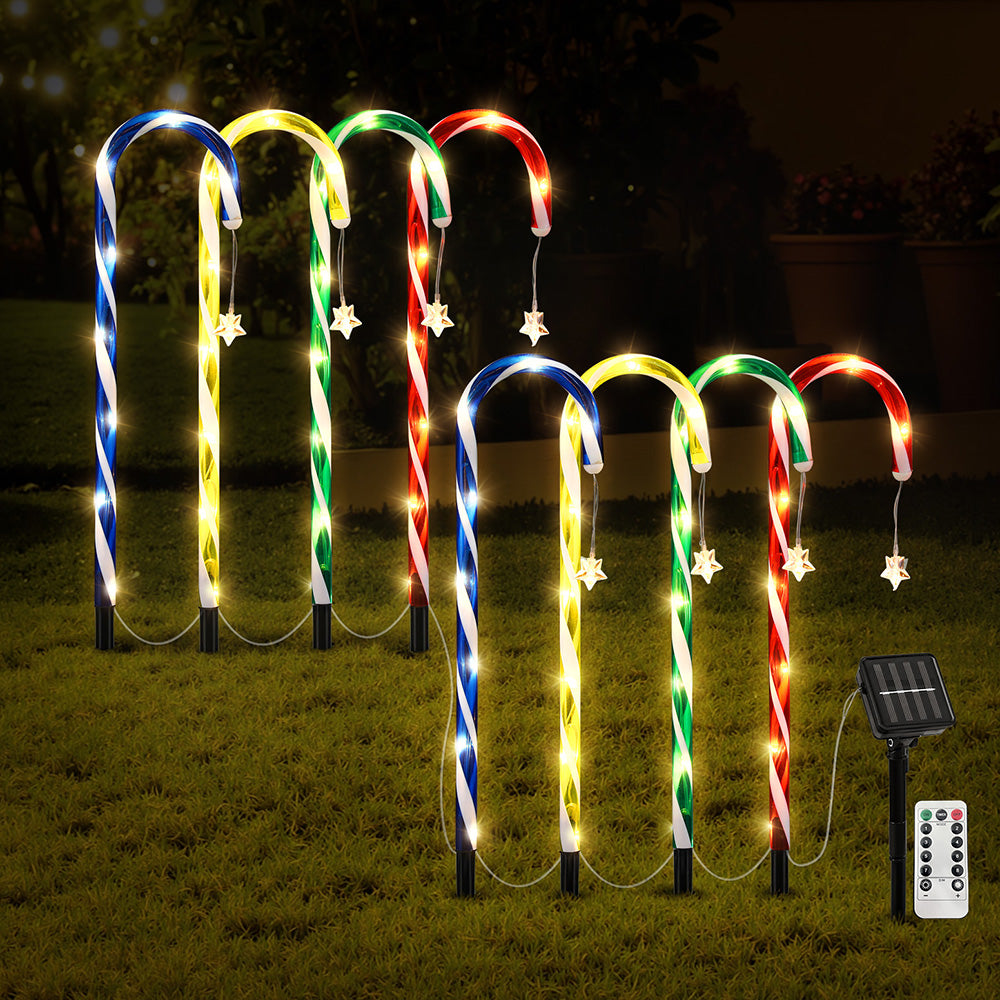 Outdoor Decorations & Lights: Jingle Jollys 8 PCS Christmas Lights Path Ground Light Garden Decorations 72 LED