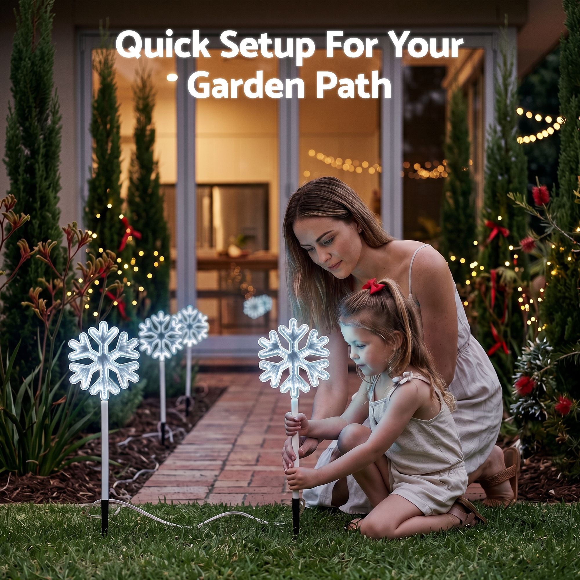 Jingle Jollys 4 Pack Christmas Lights Path Lights Garden Decoration Outdoor Pathway Lighting