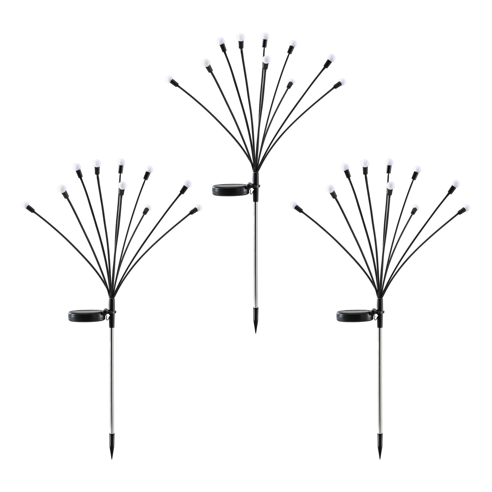 Jingle Jollys Christmas Lights Solar Firefly Lights Garden Decoration Path Lights Multicolour 3 Pack