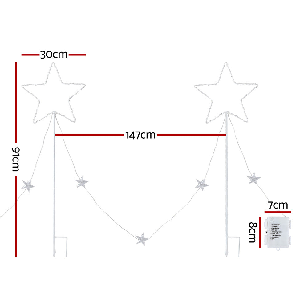 Outdoor Decorations & Lights: Jingle Jollys 4 PCS Christmas Lights Path Ground Light Garden Decorations 144 LED