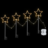Outdoor Decorations & Lights: Jingle Jollys 4 PCS Christmas Lights Path Ground Light Garden Decorations 144 LED