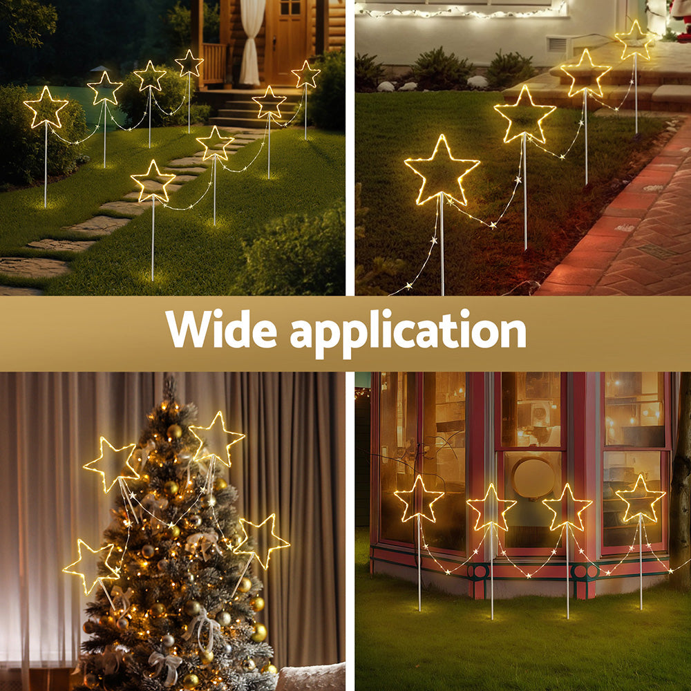 Outdoor Decorations & Lights: Jingle Jollys 4 PCS Christmas Lights Path Ground Light Garden Decorations 144 LED