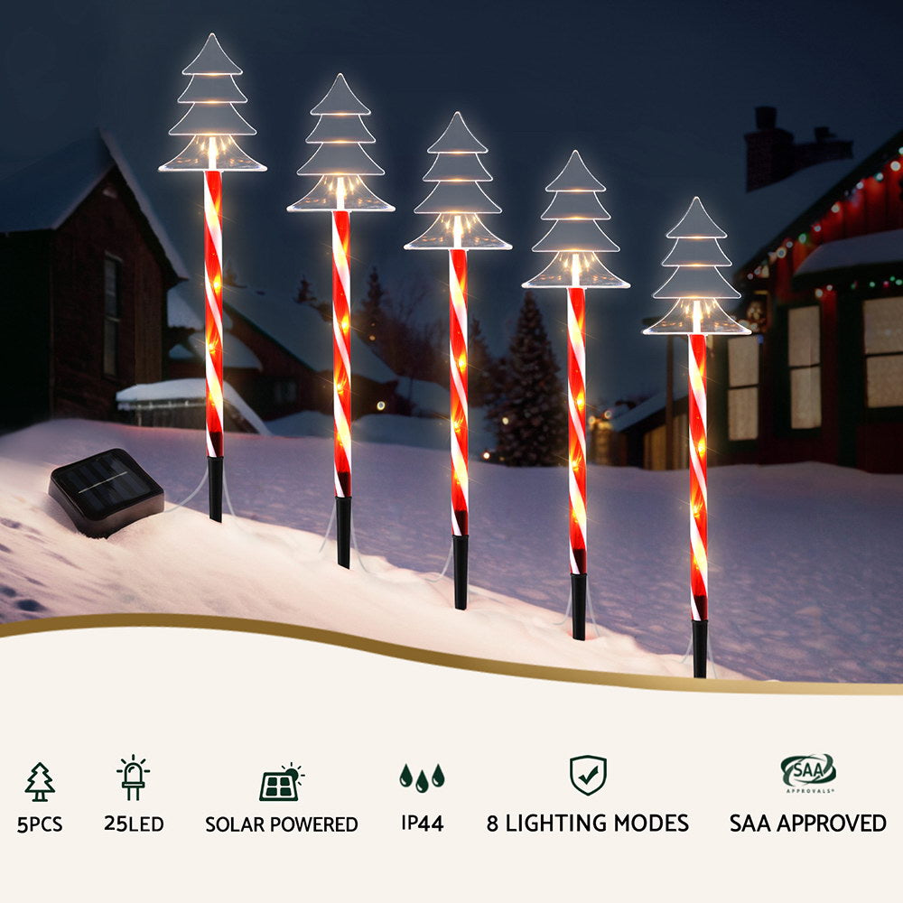 Outdoor Decorations & Lights: 25 LED 5 PCS Christmas Lights Path Ground Light Garden Decorations Jingle Jollys