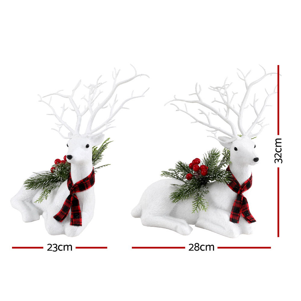 Christmas Decorations: Jingle Jollys Christmas Reindeer 32cm Glitter Deer Ornaments Party Decorations