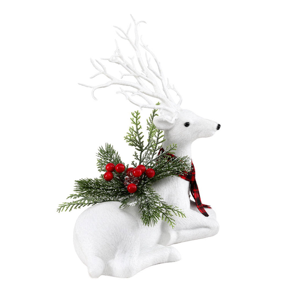 Christmas Decorations: Jingle Jollys Christmas Reindeer 32cm Glitter Deer Ornaments Party Decorations
