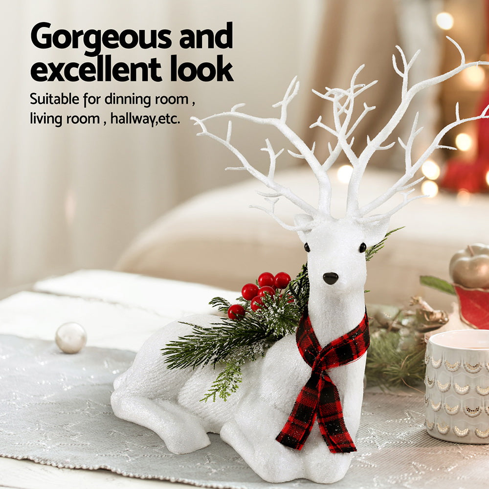 Christmas Decorations: Jingle Jollys Christmas Reindeer 32cm Glitter Deer Ornaments Party Decorations