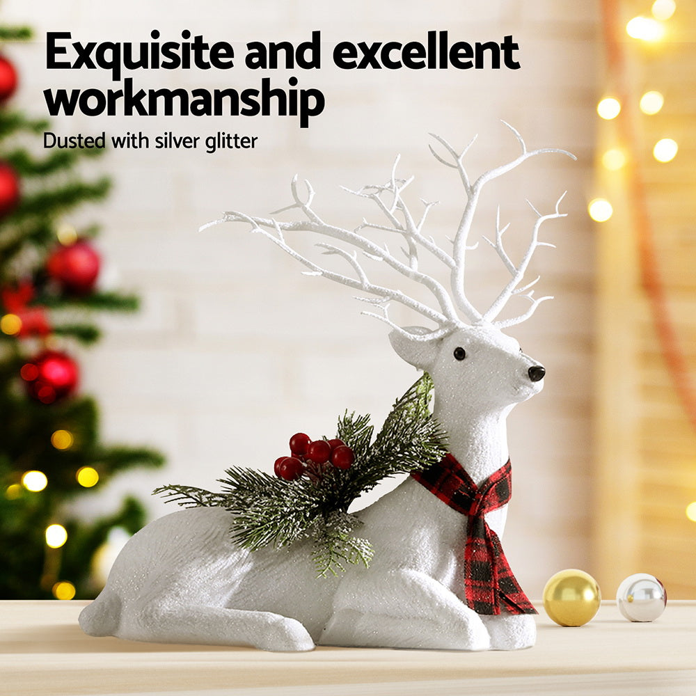 Christmas Decorations: Jingle Jollys Christmas Reindeer 32cm Glitter Deer Ornaments Party Decorations