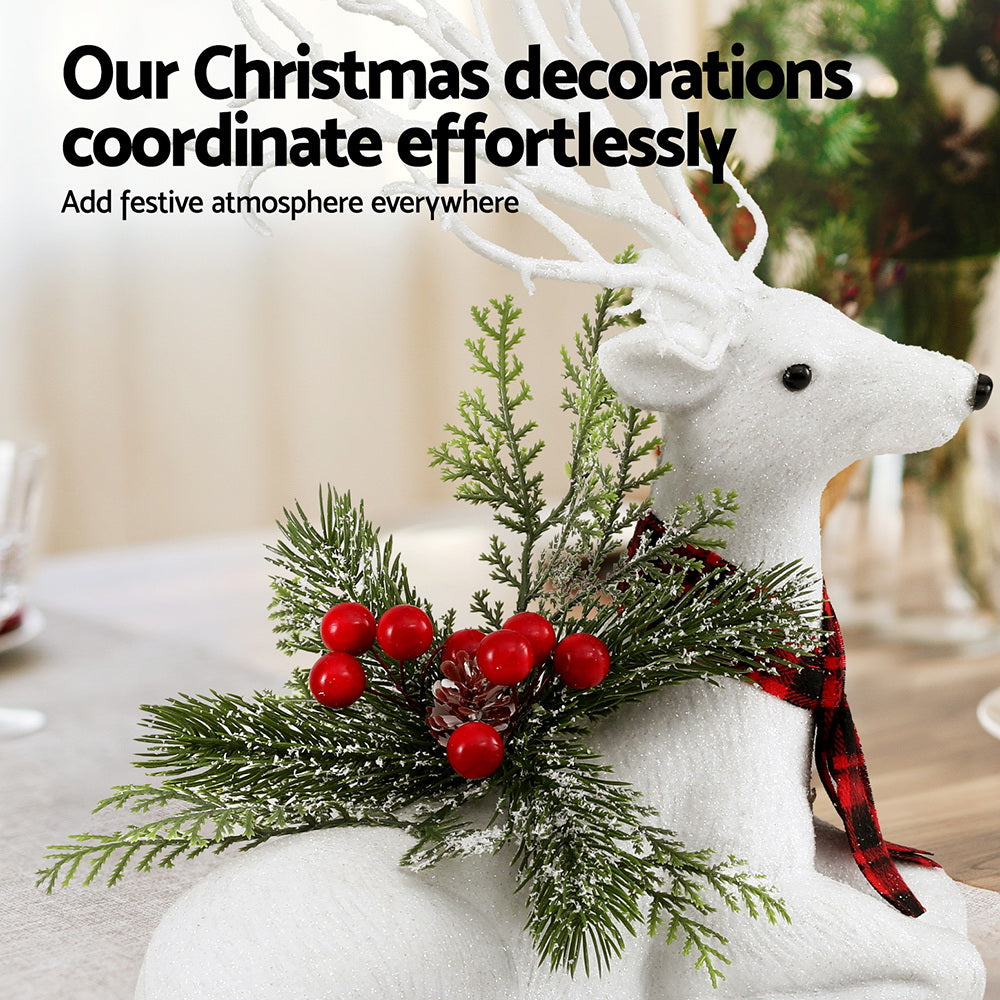 Christmas Decorations: Jingle Jollys Christmas Reindeer 32cm Glitter Deer Ornaments Party Decorations